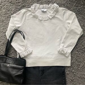 The Shirt Company Cotton Lace Collar & Cuff Sweatshirt